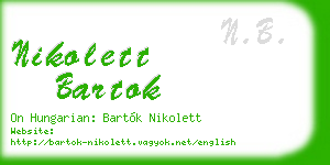 nikolett bartok business card